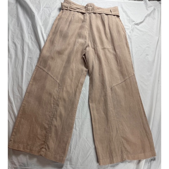 Nicole Miller New York Linen Wide Leg Belted High Waisted Pants Women's Size 8 - Picture 12 of 12